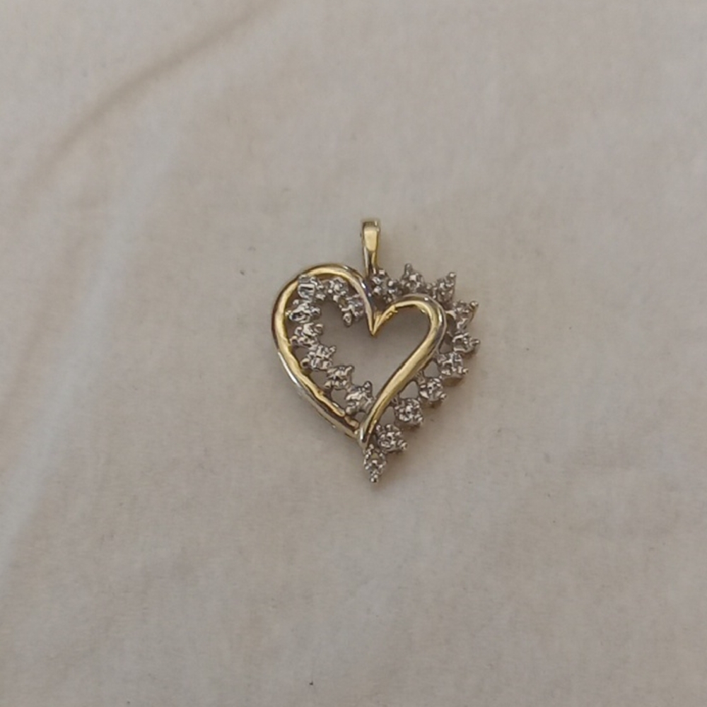 10k Gold and Silver Heart Pendant